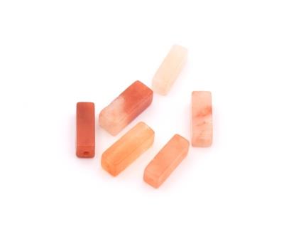 Kaufen Sie Perlen in der Schweiz Aventurin orange weiss Rechteckwürfel 13x4mm - Loch: 1mm (6)