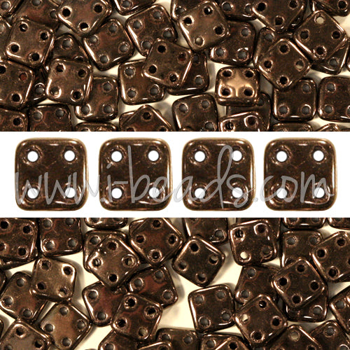 Achat Perles 4 trous CzechMates QuadraTile 6mm Dark Bronze (10g)