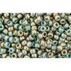 cc1703 - Toho rocailles perlen 11/0 gilded marble turquoise (10g)