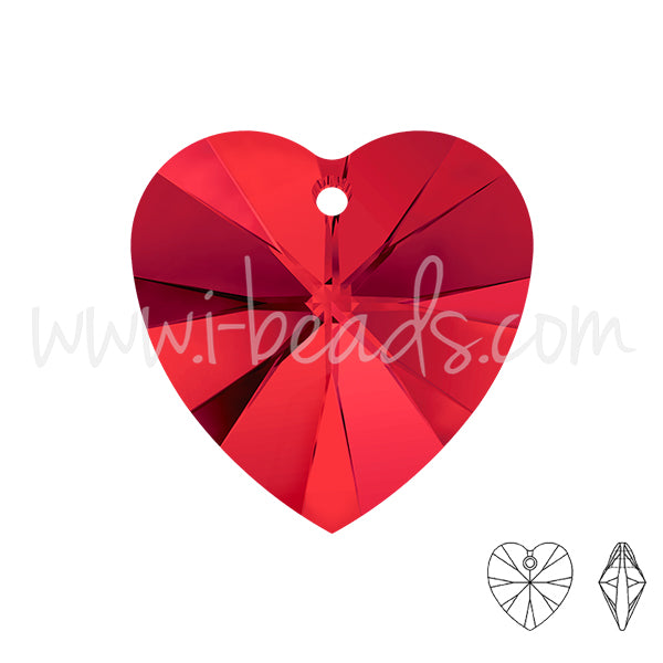 pendentif coeur swarovski light siam 10mm (2)