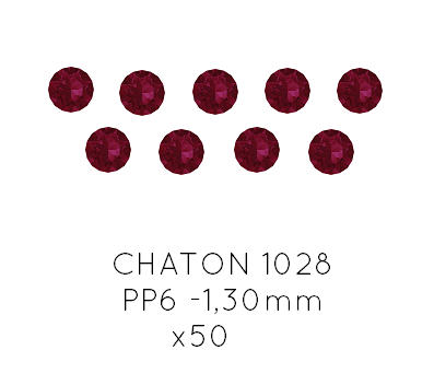 Kaufen Sie Perlen in der Schweiz Swarovski 1028 Xilion chaton Ruby Foiled - PP6 -1,30mm (50)