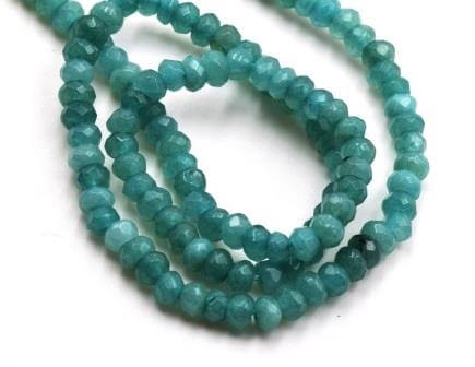 Kaufen Sie Perlen in der Schweiz Facettierte Jadeperlen - AQUA grun 4X2 mm - Loch: 1 mm (1 Strang)