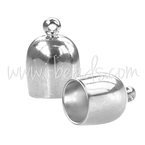 Kaufen Sie Perlen in der Schweiz Bullet Endkappe Silber plattiert 8mm (1)