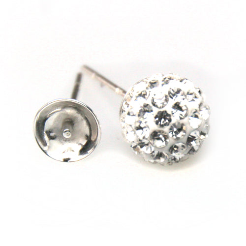 Kaufen Sie Perlen in der Schweiz Ohrstecker mit Aufsatz mit Ohrstecker-Verschlüsse für 8mm Perlen Sterling Silber (2)