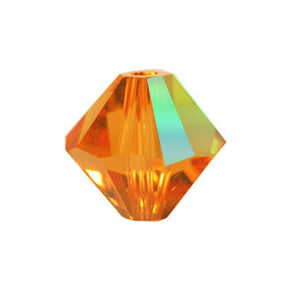 Perles Swarovski 5328 xilion bicone topaz ab 4mm (40)