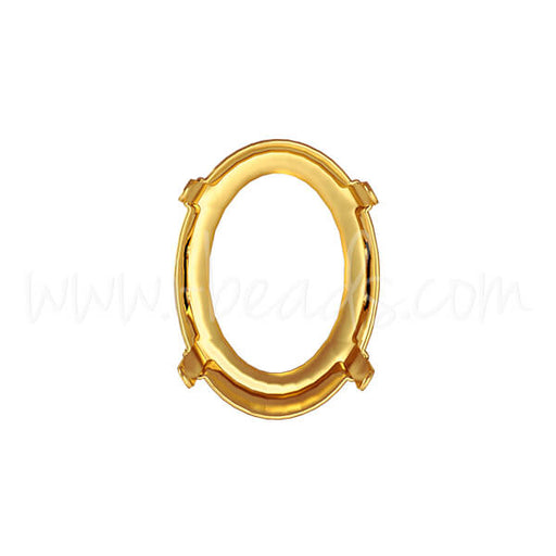 Kaufen Sie Perlen in der Schweiz Swarovski Fassung für 4122 Oval Rivoli 8x6mm Gold-plattiert (1)