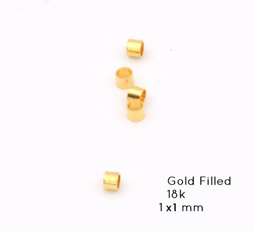 Kaufen Sie Perlen in der Schweiz Quetschröhren Goldfarben Gold filled 18K (1x1mm) (20)