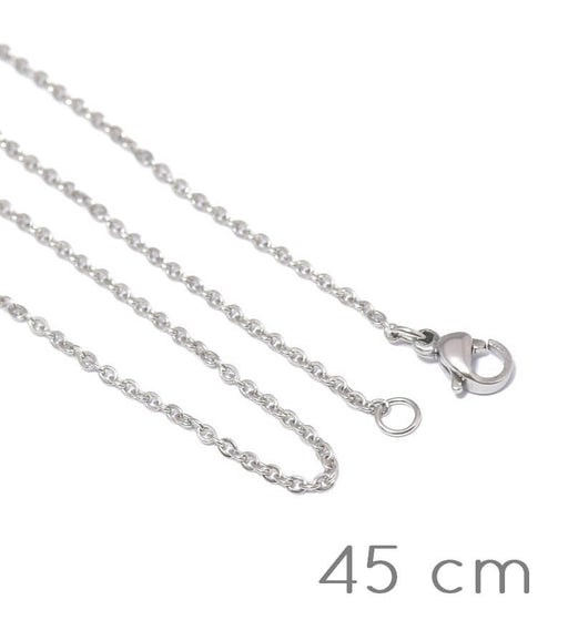 Kaufen Sie Perlen in der Schweiz Kette Halskette Stahl 45cm - 2x1,5x0,2mm (1)
