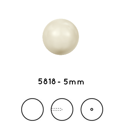 Kaufen Sie Perlen in der Schweiz Swarovski 5818 Half drilled - Crystal cream pearl - 5mm (10)