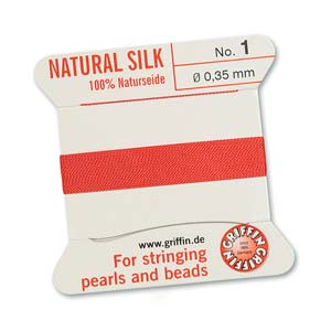 Fil de soie naturelle Corail 0.35mm par 2m avec aiguille(1)