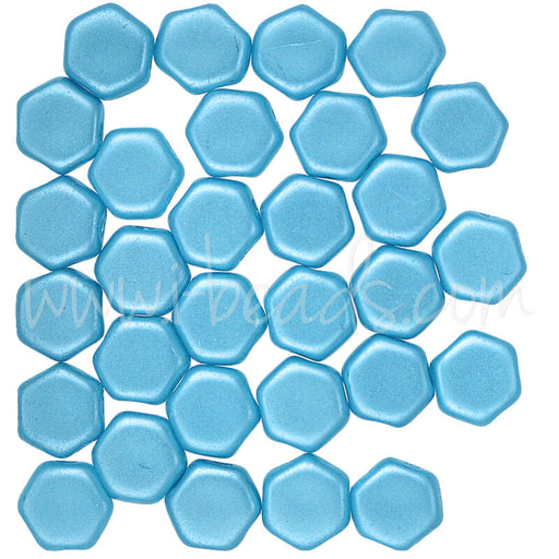 Kaufen Sie Perlen in der Schweiz Honeycomb Perlen 6mm pastel aqua (30)
