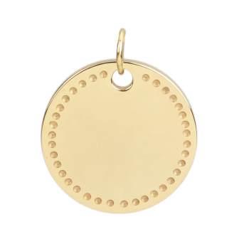 Kaufen Sie Perlen in der Schweiz Goldene Edelstahl Medaille mit Ring 20mm (Stückzahl:1)