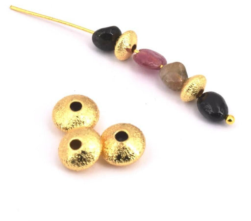 Kaufen Sie Perlen in der Schweiz Perlen Unterlegscheibe stardust 6x3mm Vergoldete Qualitat - Loch : 1.5mm (10)
