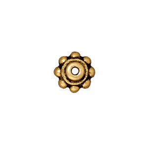 Perle rondelle precision métal doré or fin vieilli 6mm (2)