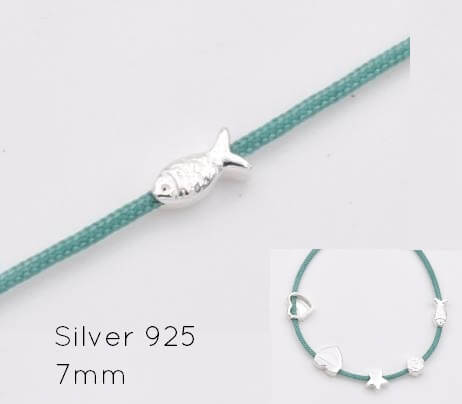 Kaufen Sie Perlen in der Schweiz Fishförmiger perlen, 925 Silber -7mm Loch 1mm (1)