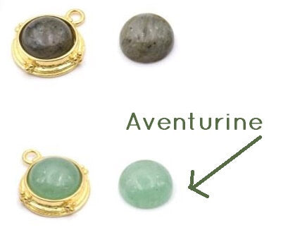 Cabochon rond 10mm aventurine verte (1)