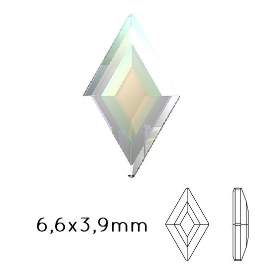 Kaufen Sie Perlen in der Schweiz 2773 Swarovski flat back Diamand Shape rhinestones crystal AB 6.6x3.9mm (5)