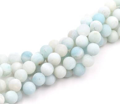 Achat Perles rondes Amazonite naturelle mate 8mm sur fil (1 fil)