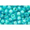 cc954 - perles de rocaille Toho 6/0 inside colour aqua/light jonquil lined (10g)