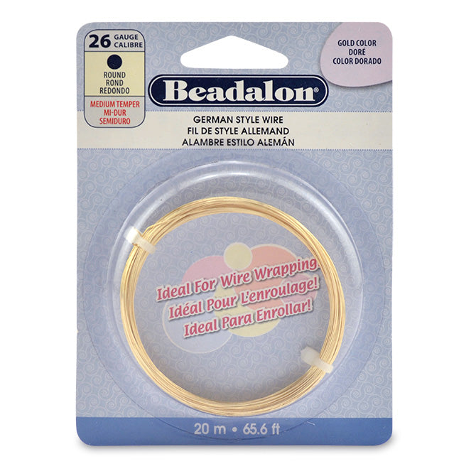 Fil métallique Beadalon rond doré gauge 26 (0,41mm), 20 m (1)