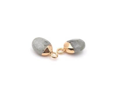 Kaufen Sie Perlen in der Schweiz Kleiner Anhänger aus Labradorite mit goldenem Metallhaken -10mm (1)
