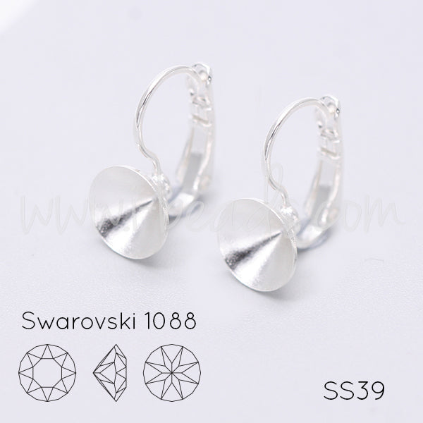 Serti dormeuses coniquess pour Swarovski 1088 SS39 RHODIUM (2)