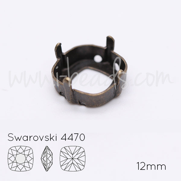 Aufnähfassung für Swarovski 4470 12mm Messing (1)