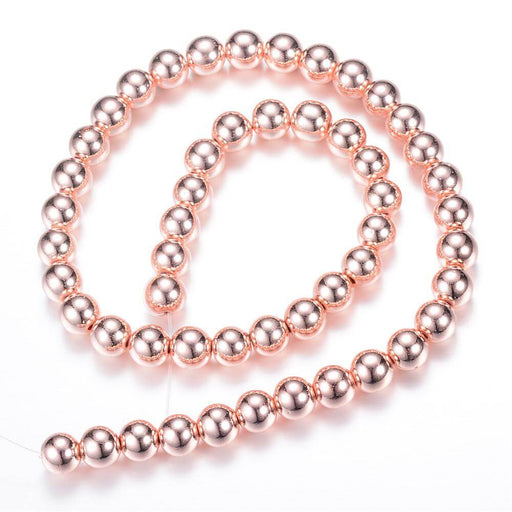 Kaufen Sie Perlen in der Schweiz ROSE vergoldete rekonstituierte Hämatitperlen 3.5 mm - 1 strang- 150 Perlen (verkauft; 1 Strang)