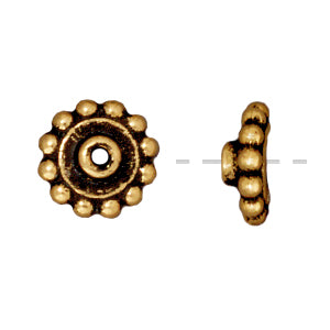 Kaufen Sie Perlen in der Schweiz Heishi Scheiben Korrektur 8mm Antik-Goldfarben (2)