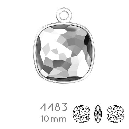 Kaufen Sie Perlen in der Schweiz 4483/J Swarovski Fantasy Cushion Fancy Stone Pendant setting Rhodium - 10mm (1)