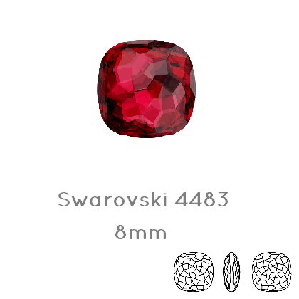 Kaufen Sie Perlen in der Schweiz 4483 Swarovski Fantasy Cushion Fancy Stone SCARLET - 8mm (1)