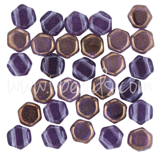 Kaufen Sie Perlen in der Schweiz Honeycomb Perlen 6mm tanzanite semi bronze luster (30)
