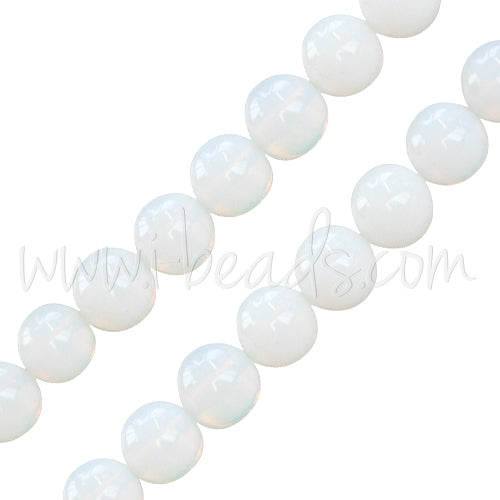 Opalite reconstituées rondes 8mm sur fil (1)