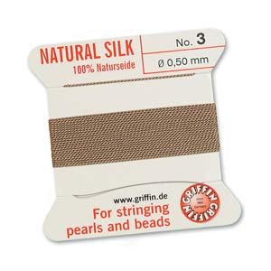 Kaufen Sie Perlen in der Schweiz Perlenschnur aus natürlicher seide beige 0.50mmx2mm (1)