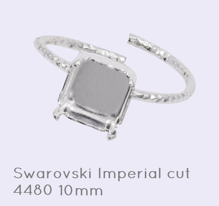 Bague à sertir pour imperial cut 10mm Plaqué argent (1)