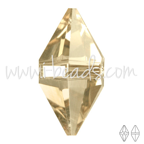 Kaufen Sie Perlen in der Schweiz Swarovski Elements 5747 double spike crystal golden shadow 16x8mm (1)