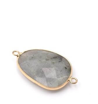 Achat Lien connecteur en labradorite sertis laiton or 37x22mm (1)