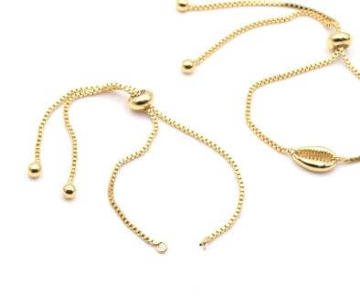 Chaîne réglable pour bracelet doré or fin haute qualité 11.5cm x2 (1)