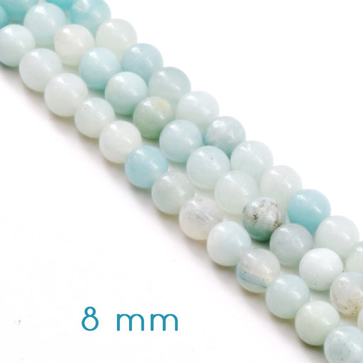 Kaufen Sie Perlen in der Schweiz AMAZONITE runder perlenstrang 8mm -38cm -46 perlen (1)