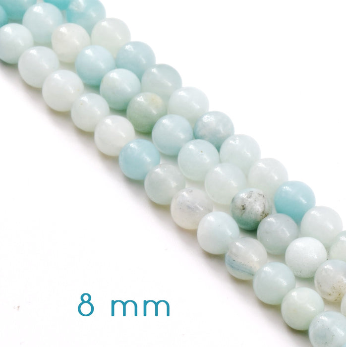 AMAZONITE runder perlenstrang 8mm -38cm -46 perlen (1)