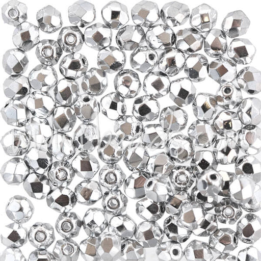 Kaufen Sie Perlen in der Schweiz Glasschliffperlen silver 4mm (100)