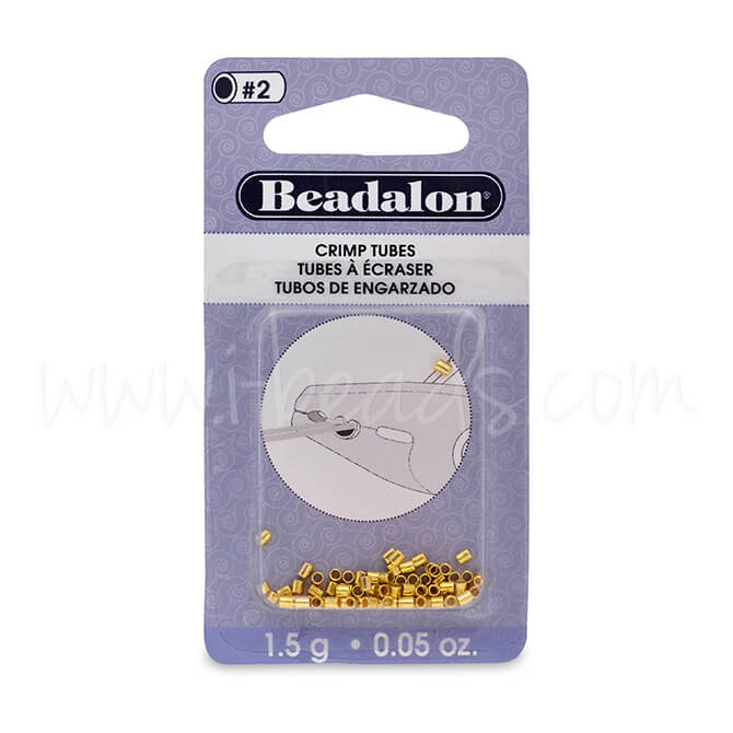 45 Perles a écraser tube métal doré 1.8mm (1)