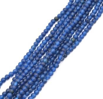 Kaufen Sie Perlen in der Schweiz Natürliche Jade runde Perlen 3 mm - Mitternachtsblau - 140 Perlen - Loch: 0,6 mm (1 Strang)