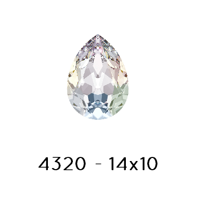 Achat Swarovski 4320 Fancy Stone PEAR - Crystal AB Foiled 14x10mm (1)