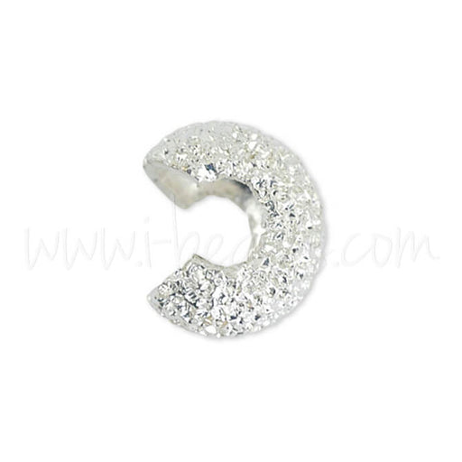 Kaufen Sie Perlen in der Schweiz 14 Quetschperlenabdeckungen Glitter Silberfarben 4mm (1)