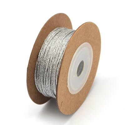 Polyester- und Metallkordelspule - SILBER Farbe 1mm (13m)