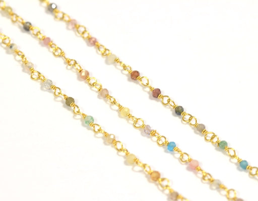Chaine Rosaire perles semi précieuses 2mm par 10 cm