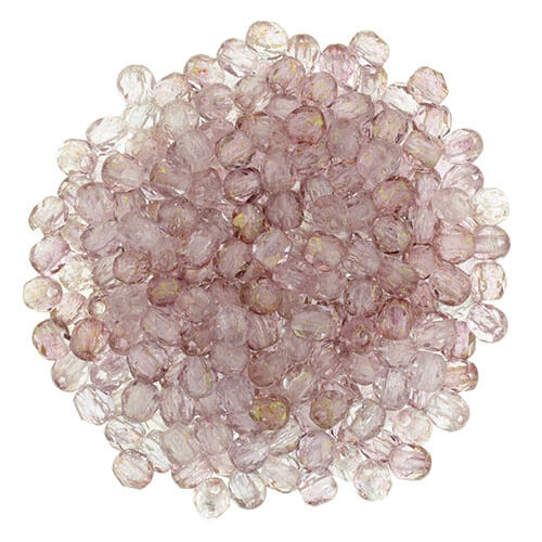 Perles facettes de boheme TRANSPARENT TOPAZ/PINK 2mm (30)