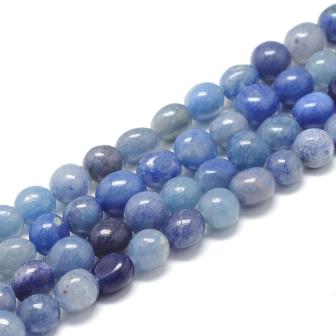 Kaufen Sie Perlen in der Schweiz Runde Nugget Perlen Aventurine blau 8-12 mm loch 0.8mm (1 strand)