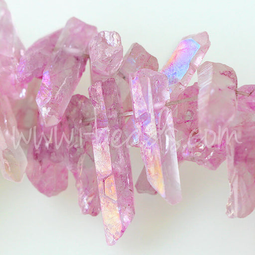 Kaufen Sie Perlen in der Schweiz Kristallspalten Anhänger aus Quarz Pink (4)